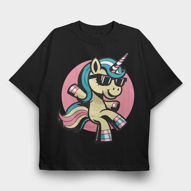 Cool Unicorn, Tricou Oversize Barbati (Unisex)