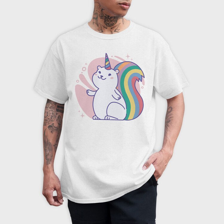 Rainbow Squirrel Unicorn Animal, Tricou Barbati (Unisex)