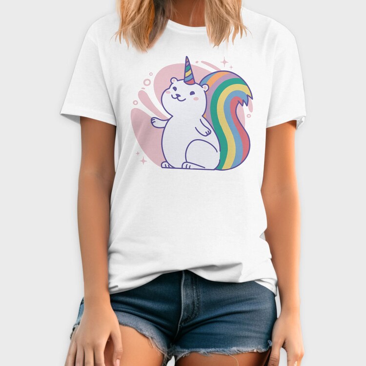 Rainbow Squirrel Unicorn Animal, Tricou Barbati (Unisex)