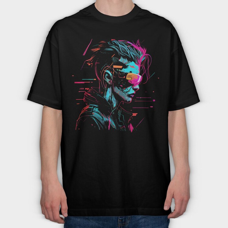 Cyberpunk Vr Glasses, Tricou Oversize Barbati (Unisex)