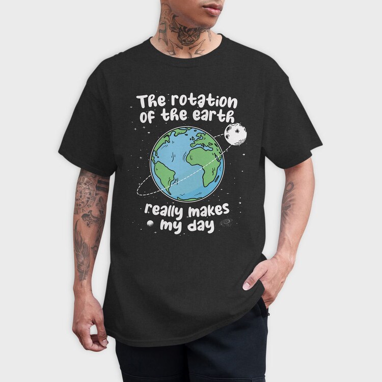 Earth Rotation Humor, Tricou Barbati (Unisex)