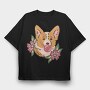 Corgi Bubblegum, Tricou Oversize Barbati (Unisex)
