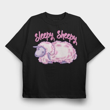 Sleepy Sheepy, Tricou Oversize Barbati (Unisex)