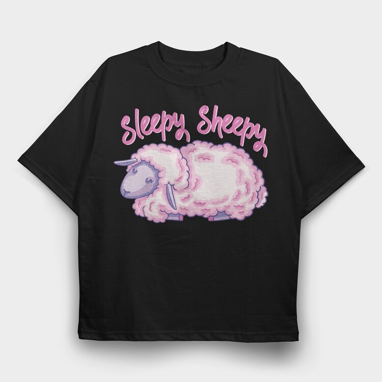 Sleepy Sheepy, Tricou Oversize Barbati (Unisex)