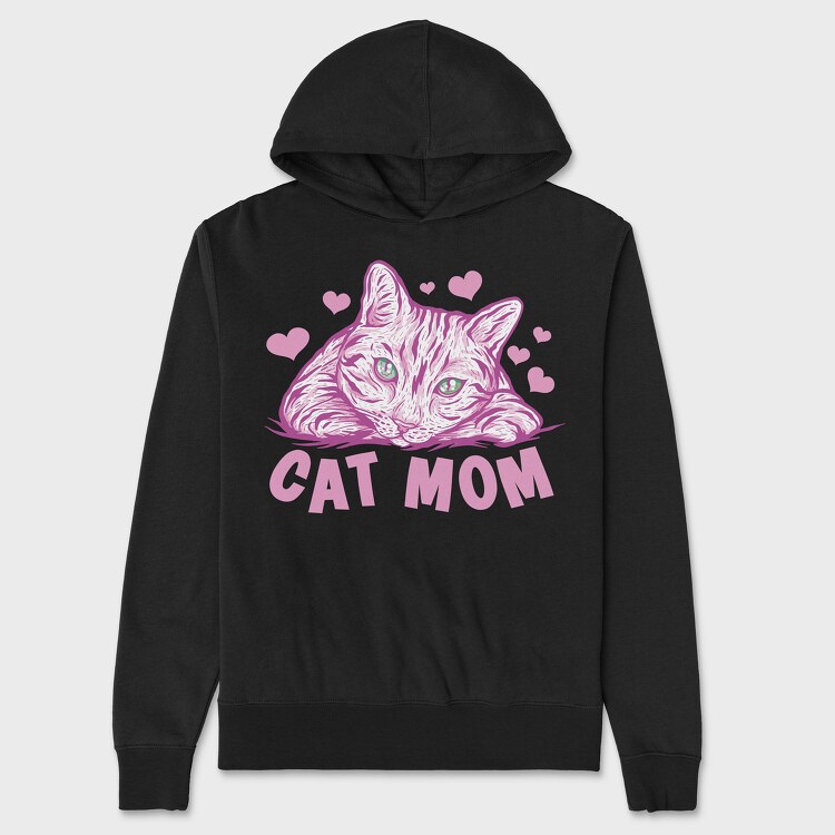 Hanorac Barbati (Unisex), Cat Mom Pink