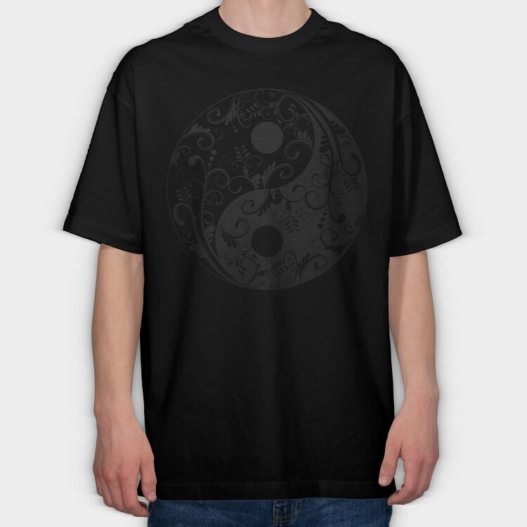 Yin Yang Mandala 001, Tricou Oversize Barbati (Unisex)