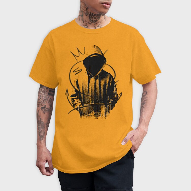 Edgy Urban Hoodie Hip Hop Character, Tricou Barbati (Unisex)