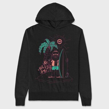 Surfer Santa, Hanorac Oversize Barbati (Unisex)