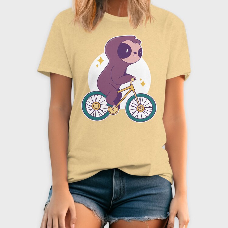 Sloth Animal Riding Bicycle Bike, Tricou Barbati (Unisex)
