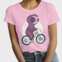 Sloth Animal Riding Bicycle Bike, Tricou Femei
