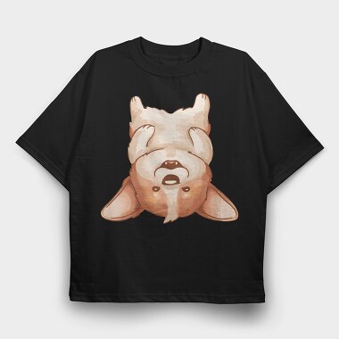 Corgi Howl, Tricou Oversize Barbati (Unisex)