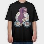Sloth Animal Riding Bicycle Bike, Tricou Oversize Barbati (Unisex)