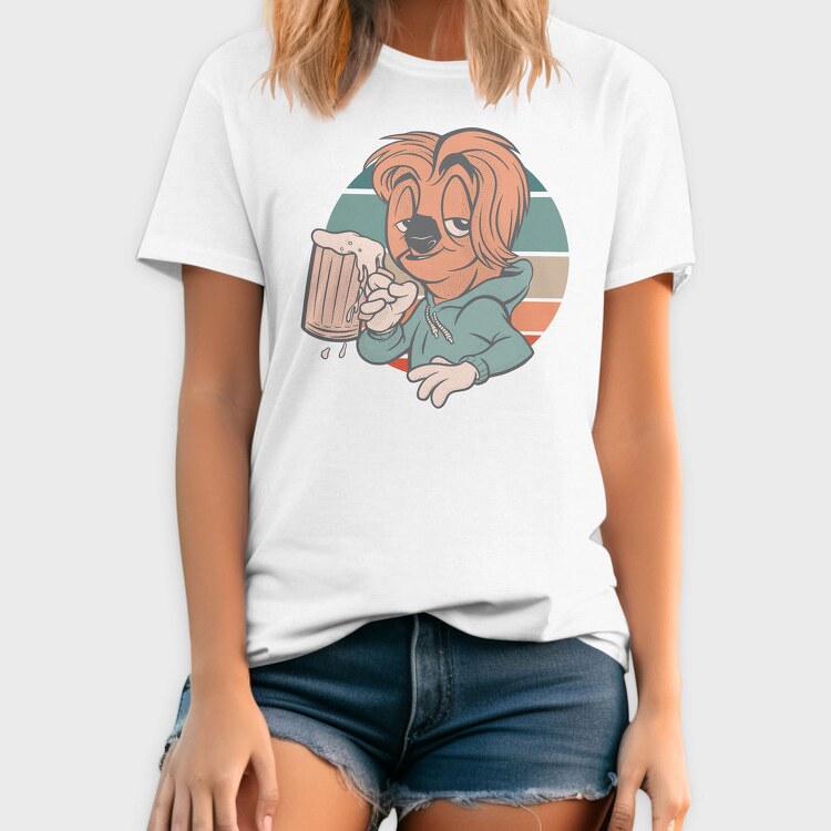 Sloth Animal With Beer Cartoon, Tricou Barbati (Unisex)
