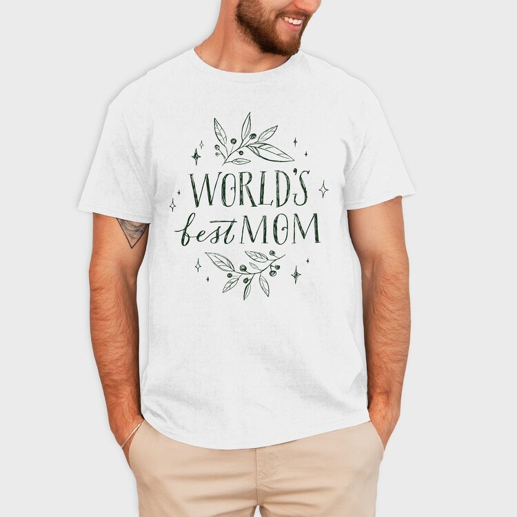 Best Mom Mothers Day Lettering, Tricou Barbati (Unisex)