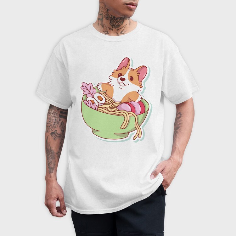 Corgi Noodle Bowl, Tricou Barbati (Unisex)