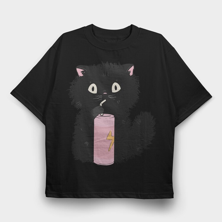 Electric Cat, Tricou Oversize Barbati (Unisex)