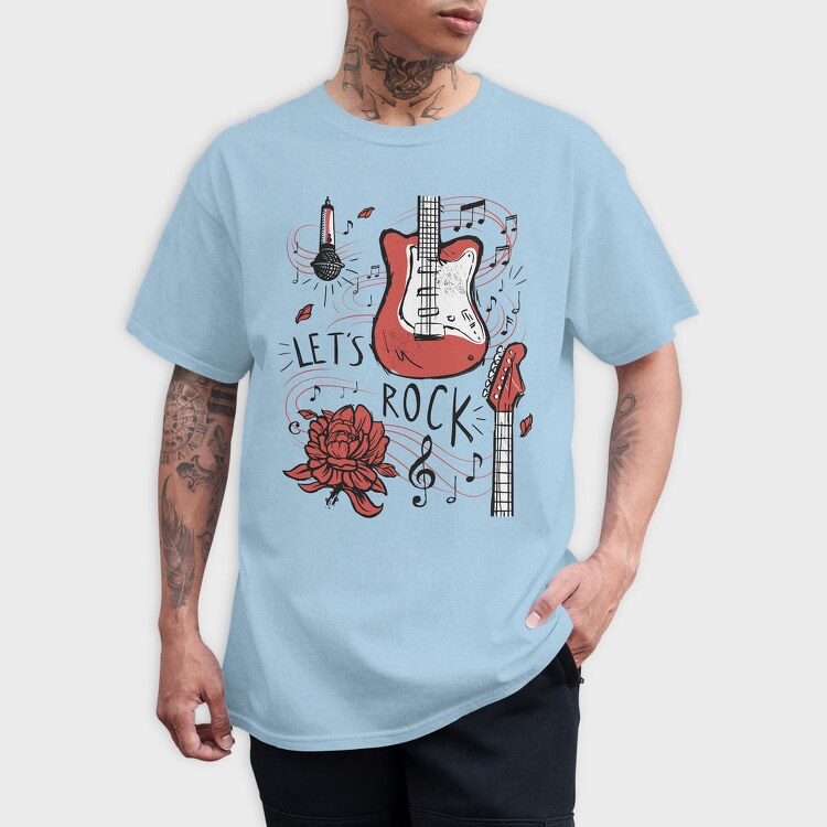 Electric Guitar Music Let S Rock, Tricou Barbati (Unisex)