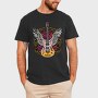 Electric Guitar With Wings And Roses, Tricou Barbati (Unisex)