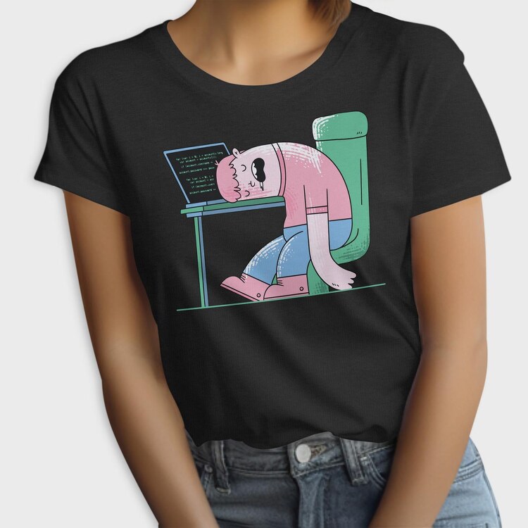 Man Sleeping On Desk, Tricou Femei