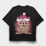 Hedgehog In Christmas Lights, Tricou Oversize Barbati (Unisex)