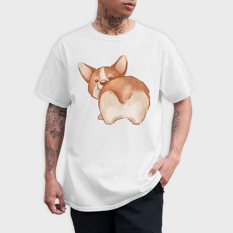 Corgi Tail Wag, Tricou Barbati (Unisex)