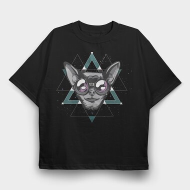 Space Chihuahua Geometry, Tricou Oversize Barbati (Unisex)