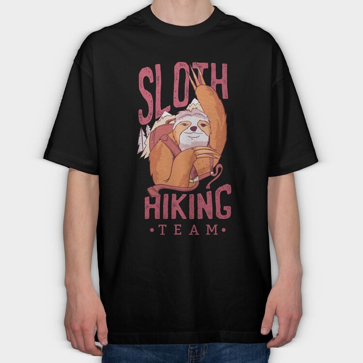 Sloth Hiking Team, Tricou Oversize Barbati (Unisex)