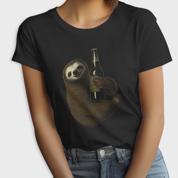 Sloth Hugging Beer, Tricou Femei