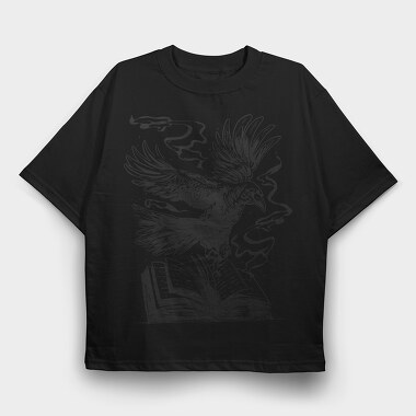 Raven On A Book, Tricou Oversize Barbati (Unisex)