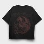 Here Be Dragons Fantasy, Tricou Oversize Barbati (Unisex)