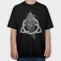 Raven On Nordic Symbol, Tricou Oversize Barbati (Unisex)