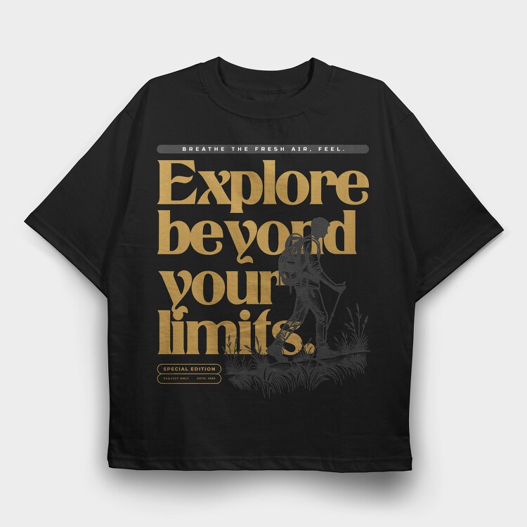 Hiking Exploration Quote, Tricou Oversize Barbati (Unisex)