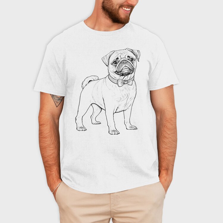 Pug Dog, Tricou Barbati (Unisex)