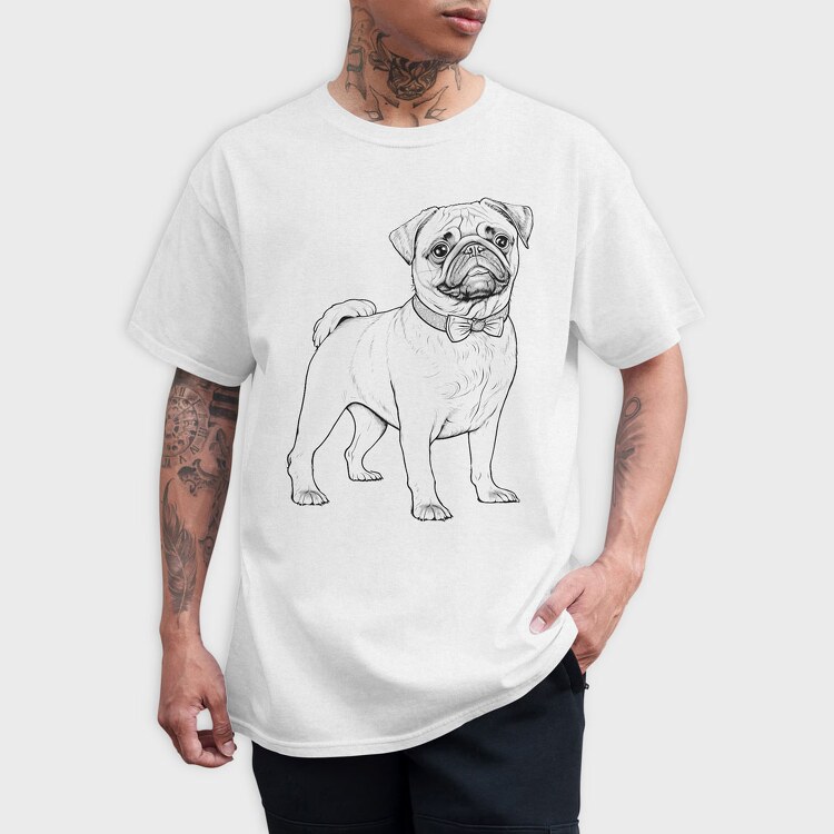 Pug Dog, Tricou Barbati (Unisex)