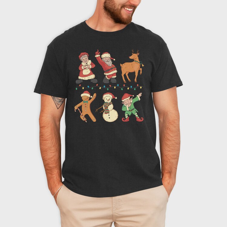 Christmas Characters Dancing, Tricou Barbati (Unisex)