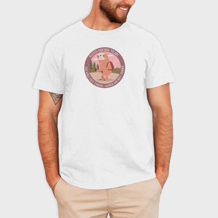 Hiking Sloth, Tricou Barbati (Unisex)