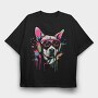 Hip Dog With Headphones Summer Dj, Tricou Oversize Barbati (Unisex)