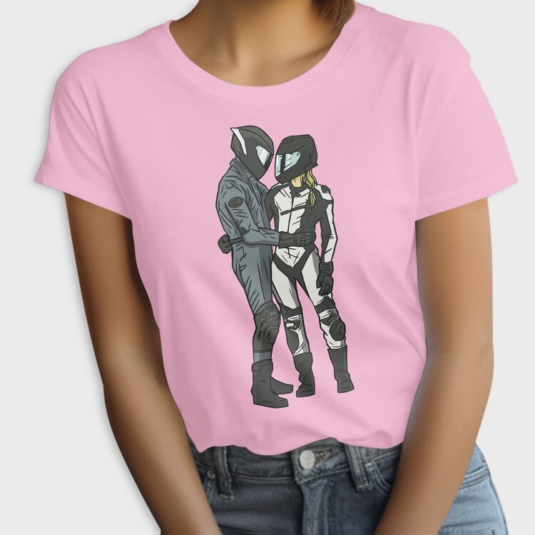 Motorcyclist Couple Love, Tricou Femei