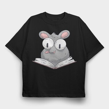 Reading Rat, Tricou Oversize Barbati (Unisex)