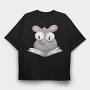 Reading Rat, Tricou Oversize Barbati (Unisex)
