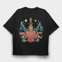 Spiritual Woman Metaverse Colorful Illustration, Tricou Oversize Barbati (Unisex)