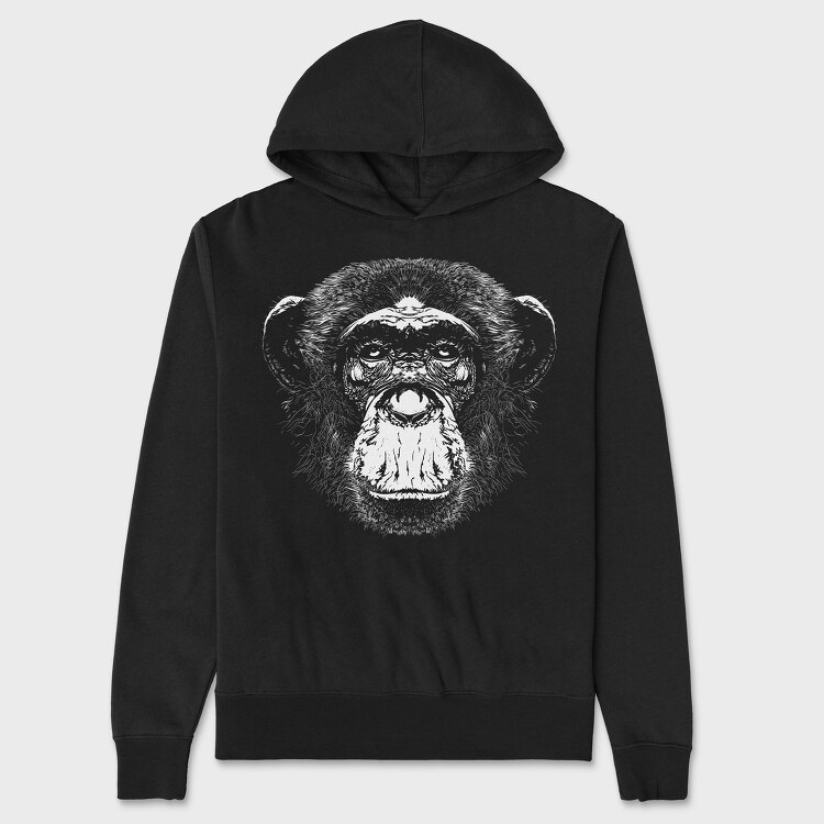 Hanorac Barbati (Unisex), Monochrome Monkey Face