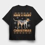 Christmas Dog Hair X Mas, Tricou Oversize Barbati (Unisex)