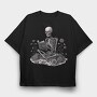 Reading Skeleton, Tricou Oversize Barbati (Unisex)