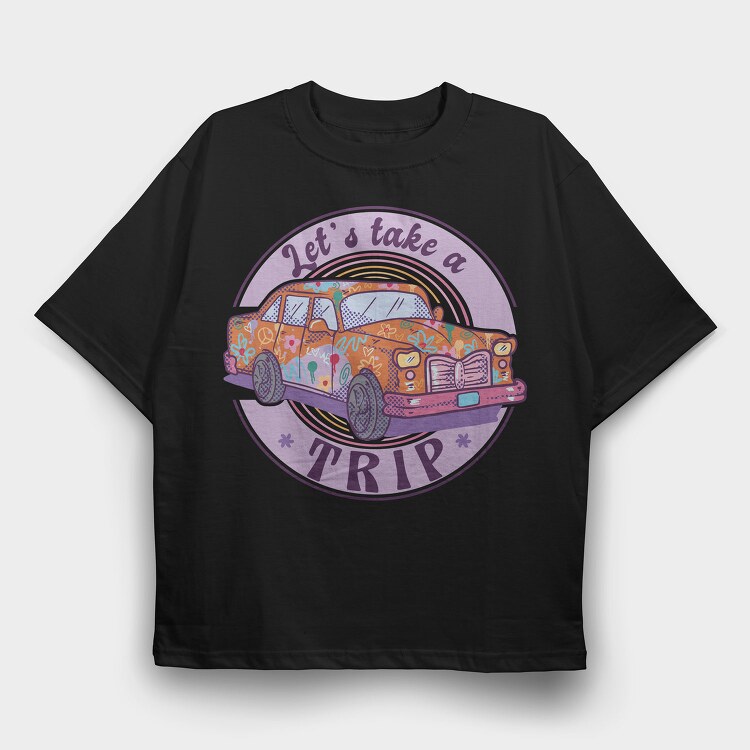 Hippie Car, Tricou Oversize Barbati (Unisex)