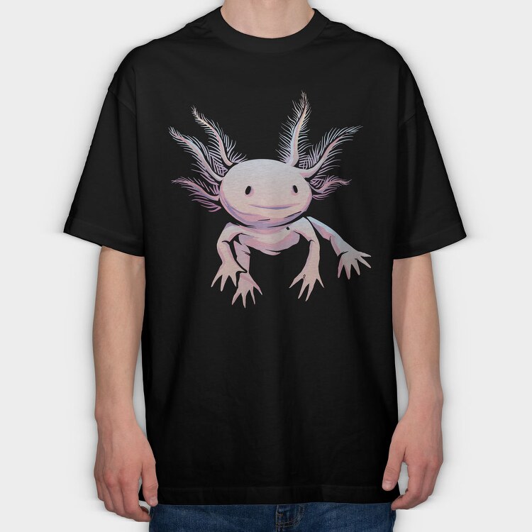 Realistic Axolotl Animal, Tricou Oversize Barbati (Unisex)