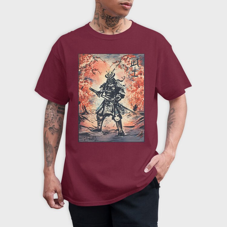 Samurai Traditional Trees, Tricou Barbati (Unisex)