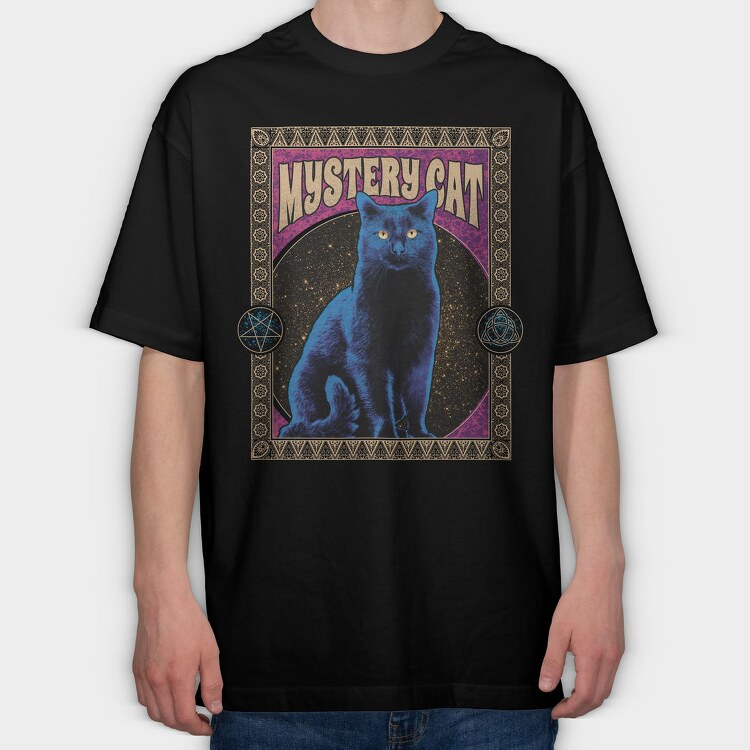 Black Cat Mystery, Tricou Oversize Barbati (Unisex)