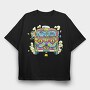 Hippie Cat Van, Tricou Oversize Barbati (Unisex)