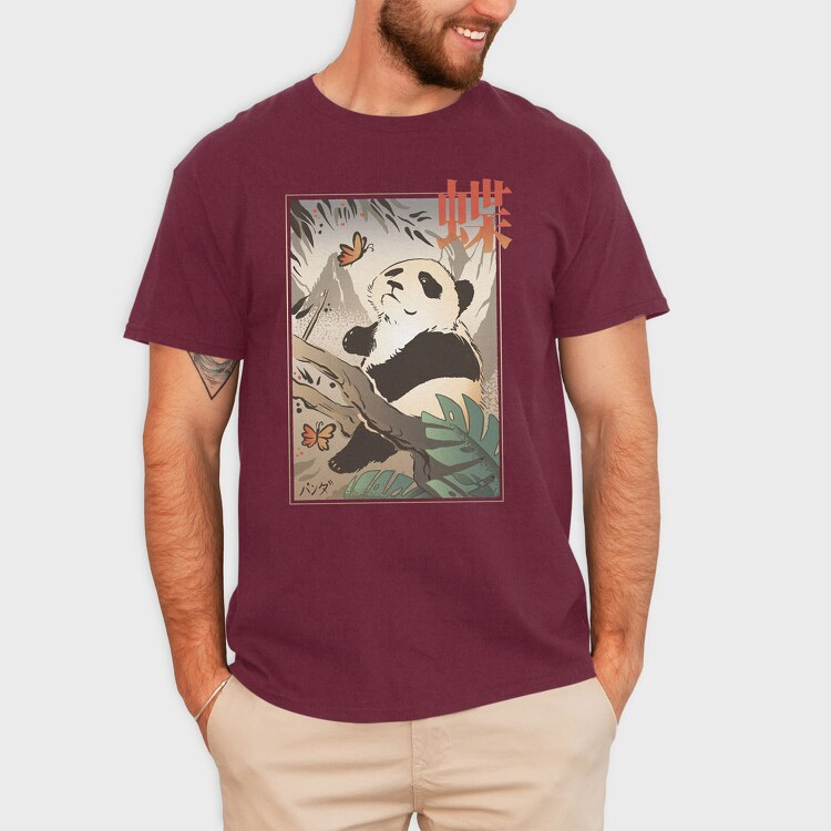 Panda Butterfly Japanese, Tricou Barbati (Unisex)